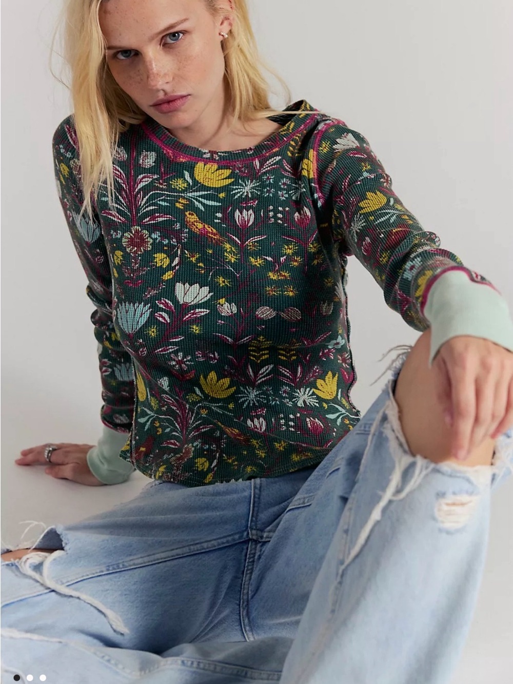 We the free Toileidays long sleeve thermal size M Forrest combo
